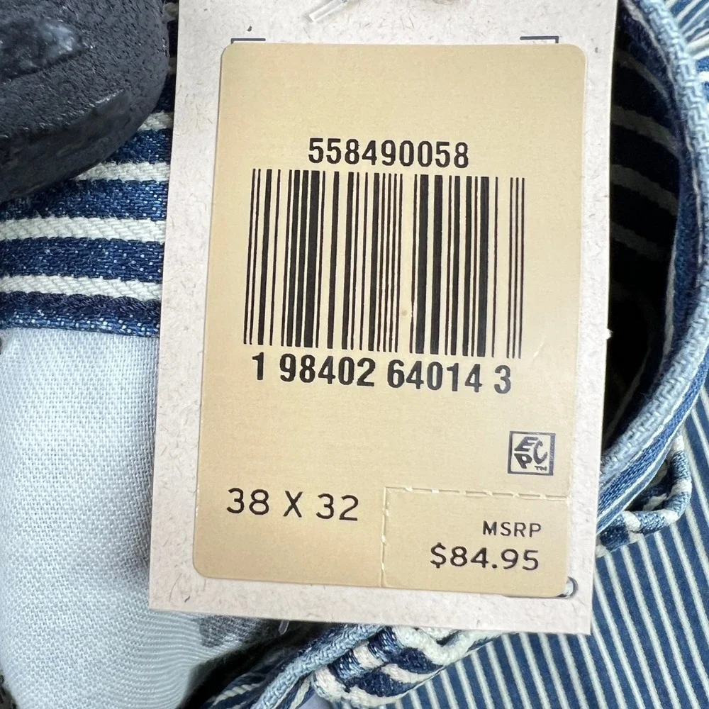 Levi's 568 Hickory Stripe Carpenter Pants 38x32 Blue Loose Straight Workwear NWT